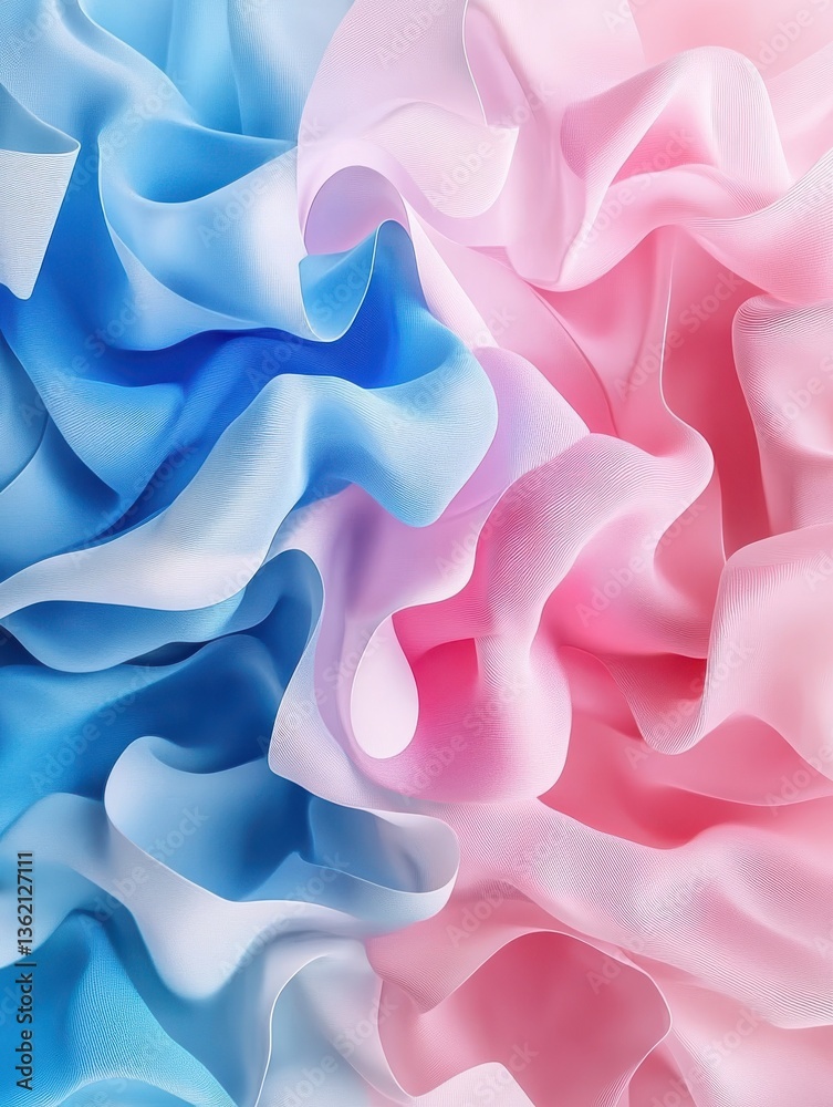 Obraz premium Generative AI illustration of colorful abstract background with pink and blue multicolored wavy surfaces