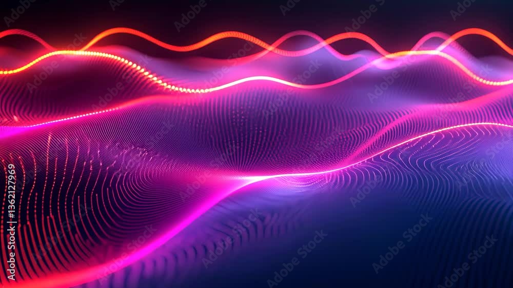 Colorful wave pattern with vibrant digital effects.