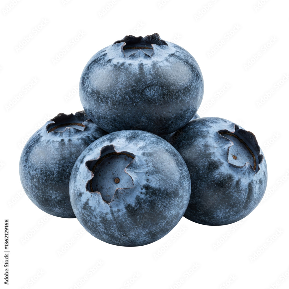 Close-up of four ripe blueberries Close-up of four ripe blueberries