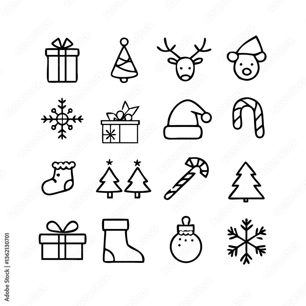 Naklejka premium Christmas Holiday Icons