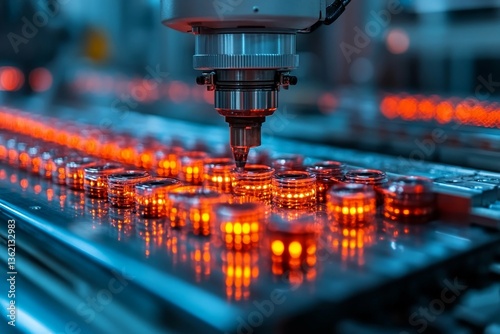 Obraz na płótnie Automated Industrial Production Line with Precision w salonie