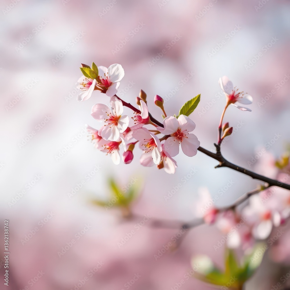 Delicate plum blossoms against a soft, blurred background, beauty, petals, backdrop Delicate plum blossoms against a soft, blurred background, beauty, petals, backdrop