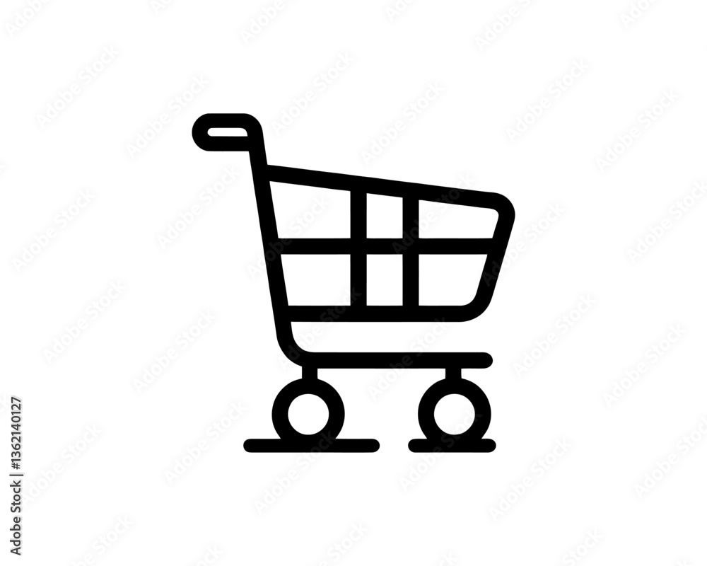 custom made wallpaper toronto digitalShopping cart icon for online shopping and retail design. Line art shopping cart icon outline vector illustration 
