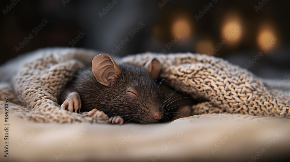 Obraz premium A rat sleeping peacefully