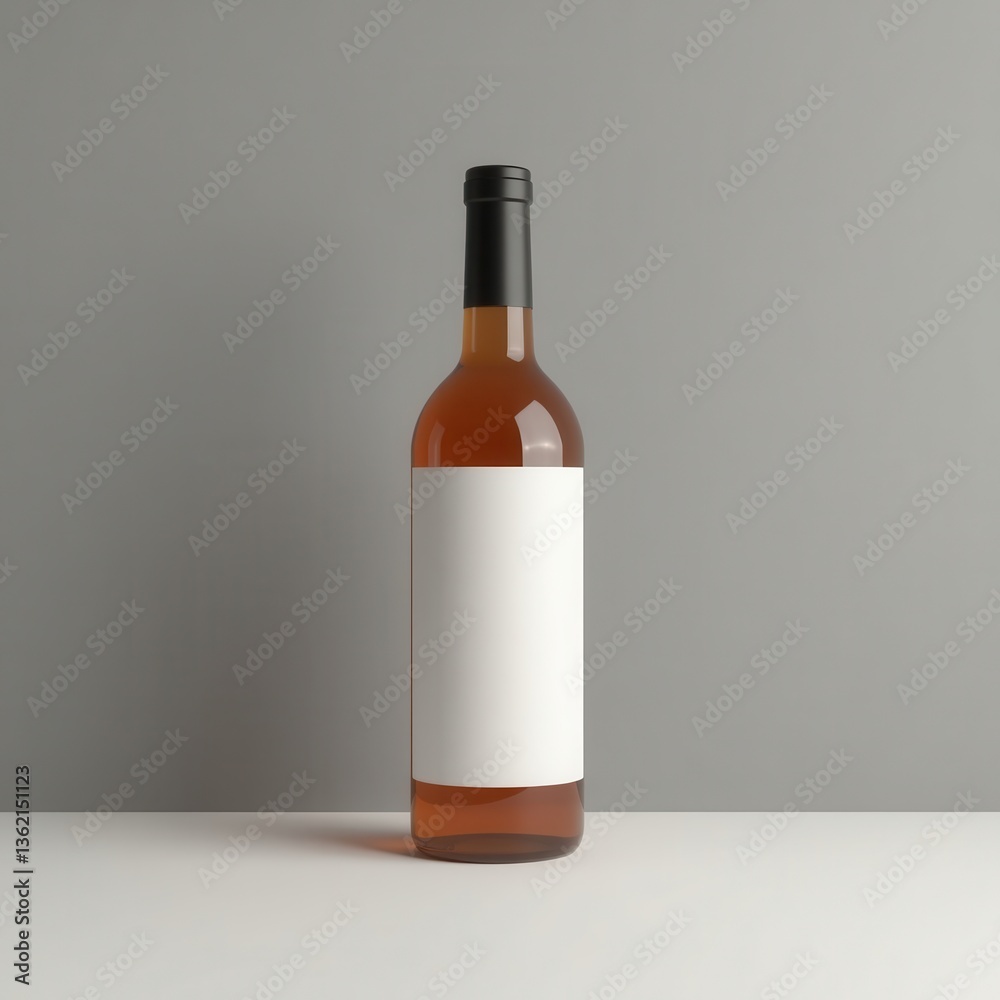 Stylish wine bottle displayed on a clean surface Stylish wine bottle displayed on a clean surface