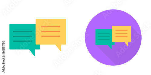 Unique Two Chat Bubbles Vector Icon