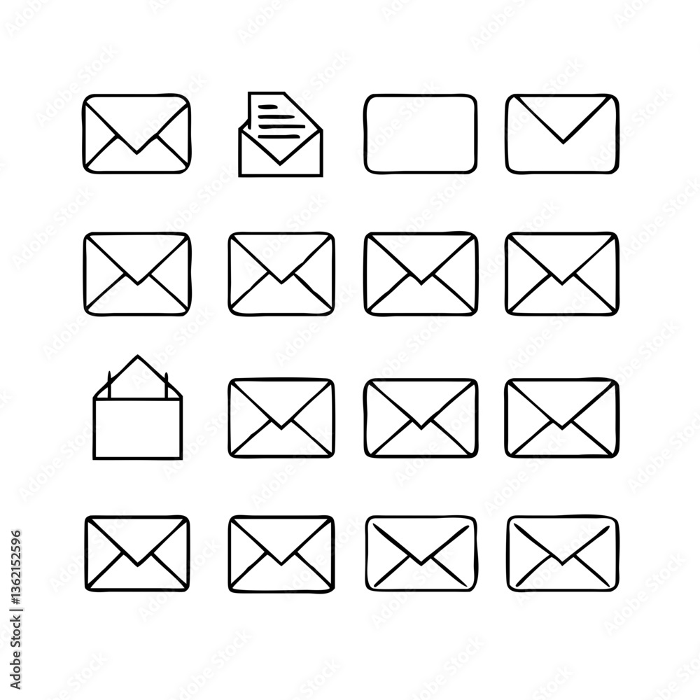 Email Envelope Icons Vector Email Envelope Icons Vector