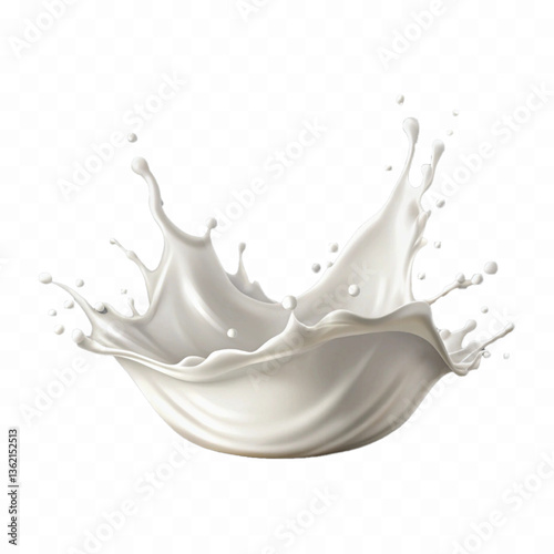 abstract 3d white liquid milk splash with clipping pathisolated on white 