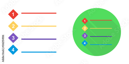Unique Numbered list Vector Icon