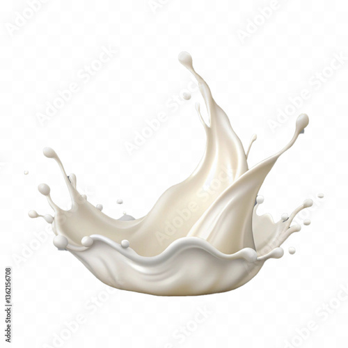 abstract 3d white liquid milk splash with clipping pathisolated on white 