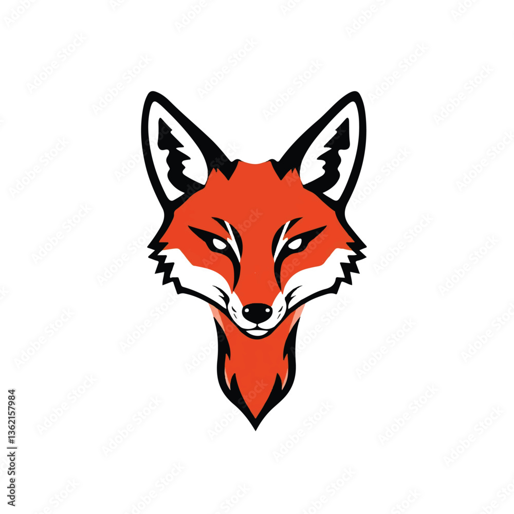 Fototapeta premium Fox logo. Fox head mascot logo vector illustration. Unique fox logo, fox illustration. 