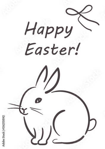 Wallpaper Mural Easter card with cute rabbit. Hand drawn sketch. Vector illustration. Torontodigital.ca