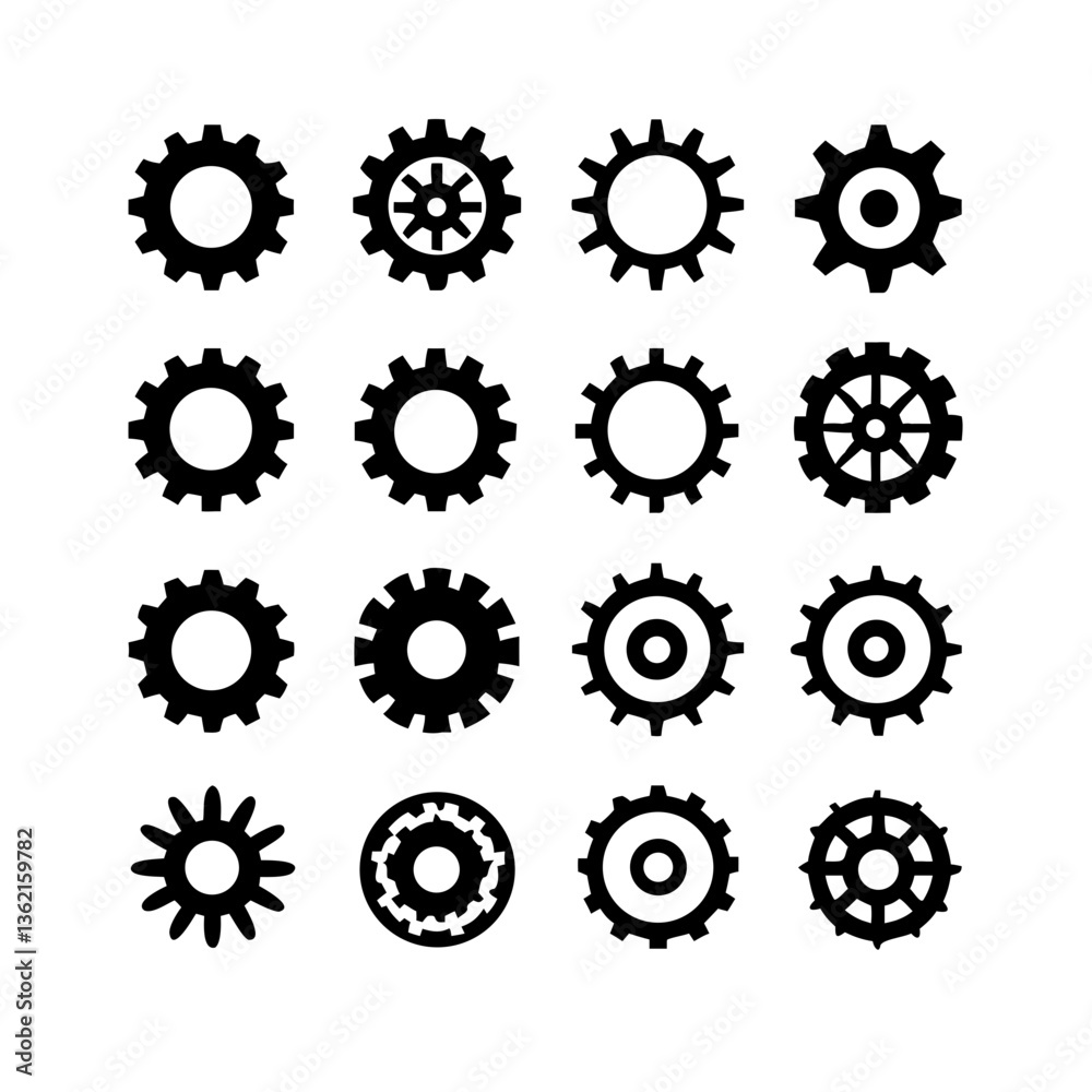 Gear Mechanism Icons Gear Mechanism Icons