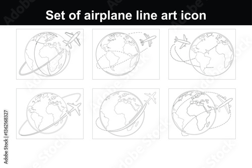 World Travel Flat Icon Airplane Design for Digital Platforms
