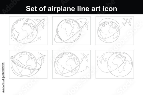 Airplane Travel Icon Flat Style for Global Journey Apps and Websites
