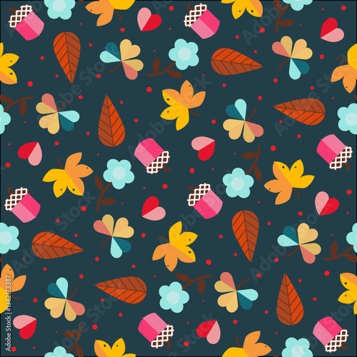 Modern Spring Floral Seamless Pattern – Elegant Botanical Design