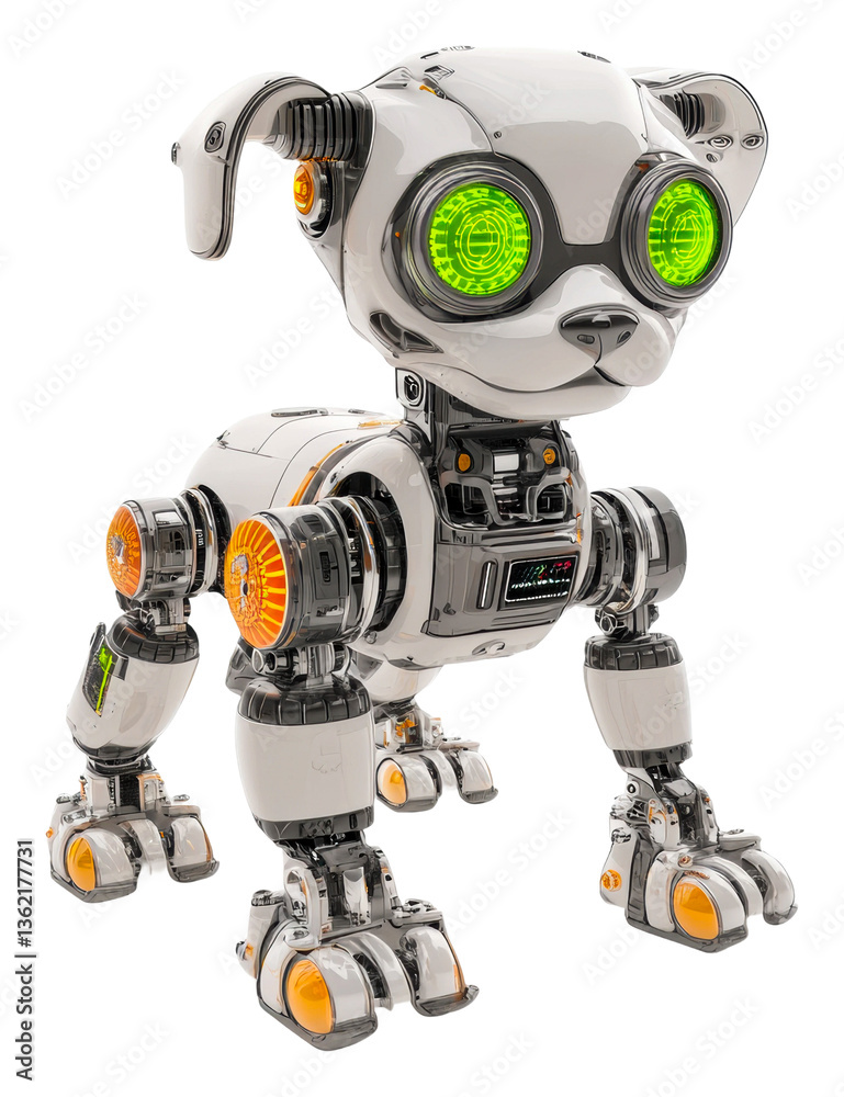 Innovative robot dog technology lab model futuristic design isolated on transparent background Innovative robot dog technology lab model futuristic design isolated on transparent background