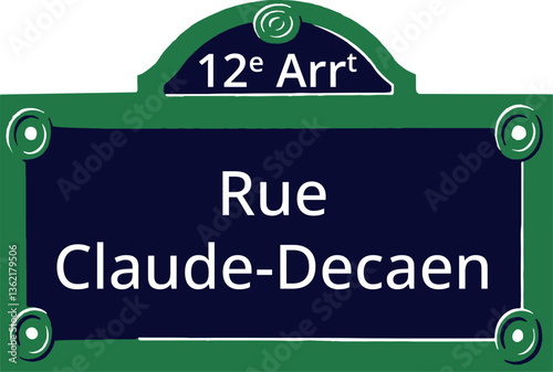 12e Arrt, Elegant Parisian Street Sign