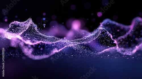 A hyper-realistic visualization of virtual particles appearing and disappearing in empty space.