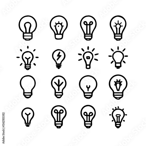 Lightbulb Concept Icons Vector