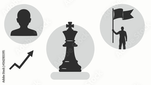 Sleek Monochrome Business Icon Pack – Minimalist Symbols for Banking, Investment, Web Services, and Data Analytics