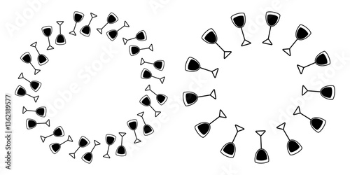 Minimalistic Shot glass Circular Frame border International Bartenders Day Copy space Template Set 2