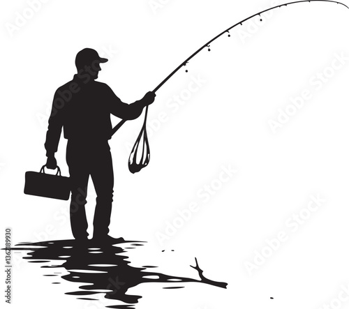 fisherman with fishing rod