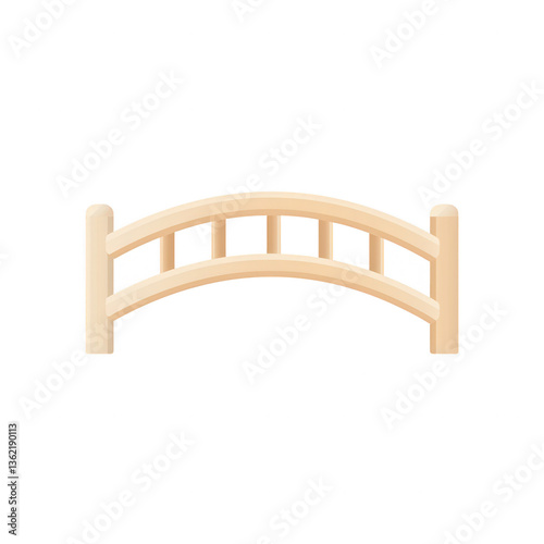Wallpaper Mural A clean and simple die-cut illustration of a wooden bridge in light color, perfect for design projects and backgrounds. Ideal for various creative uses and digital applications. Torontodigital.ca