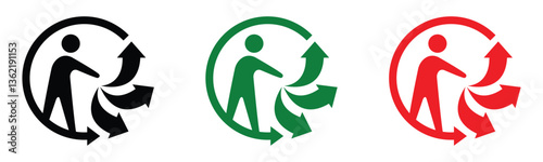Triman recycling icon set.Triman sign vector isolated on white