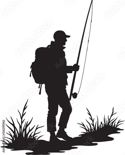 fisherman with fishing rod