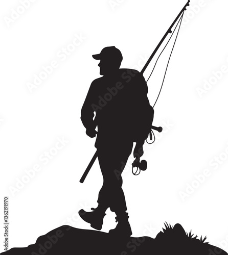 fisherman with fishing rod