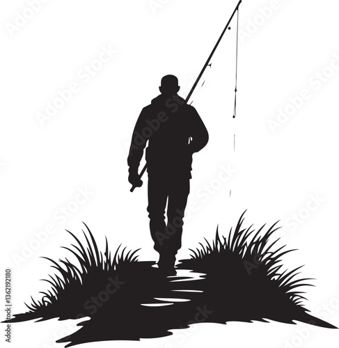 fisherman with fishing rod