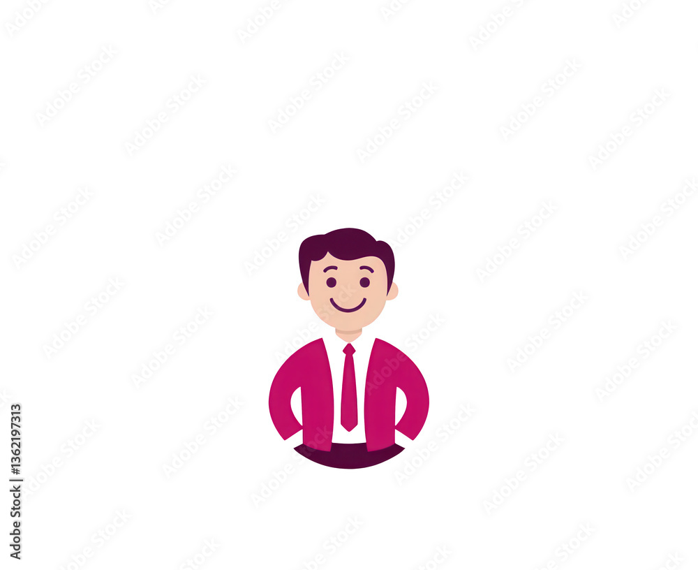 A friendly, smiling cartoon character wearing a jacket. The character is isolated on a white background, ideal for various design projects and promotional materials. A friendly, smiling cartoon character wearing a jacket. The character is isolated on a white background, ideal for various design projects and promotional materials.