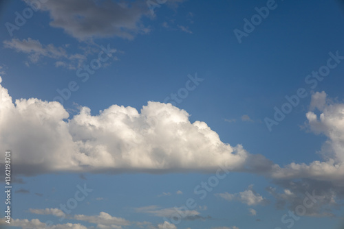 Cumulus clouds in a blue sky
