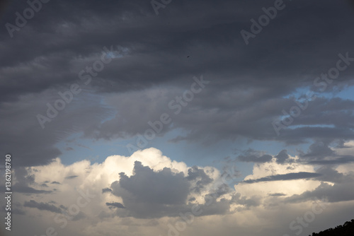 Dark Storm Clouds with Light Breaking Through