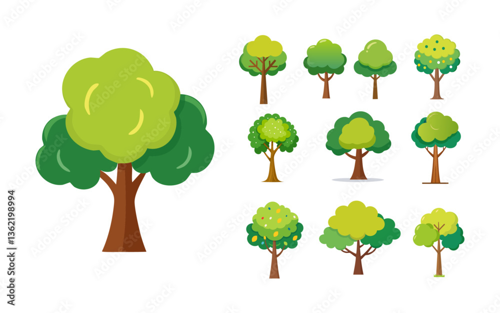 Fototapeta premium Versatile Tree Illustration Vector Pack