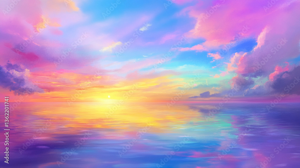 Fototapeta premium Sky with a soft pastel hue at dawn