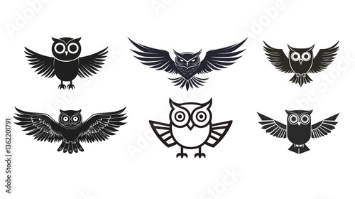A minimalist and abstract hipster owl logo illustration, featuring clean lines and modern design elements. This graphic combines simplicity with creativity, offering a unique and stylish 