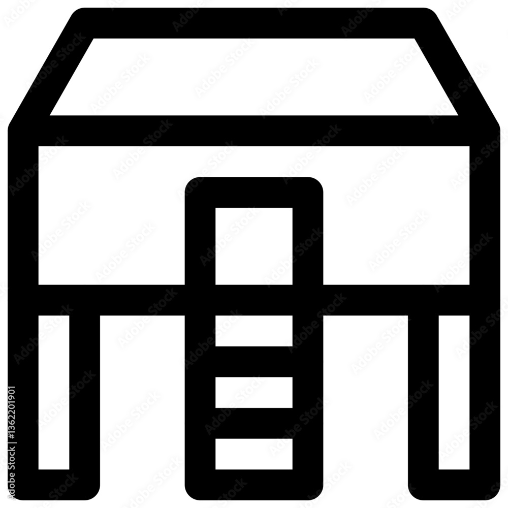 Chicken coop. Editable stroke vector icon. Chicken coop. Editable stroke vector icon.