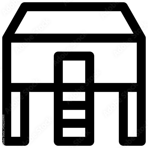 Chicken coop. Editable stroke vector icon.