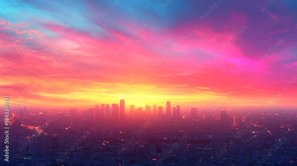 Naklejka premium Sky with a soft pastel hue at dawn