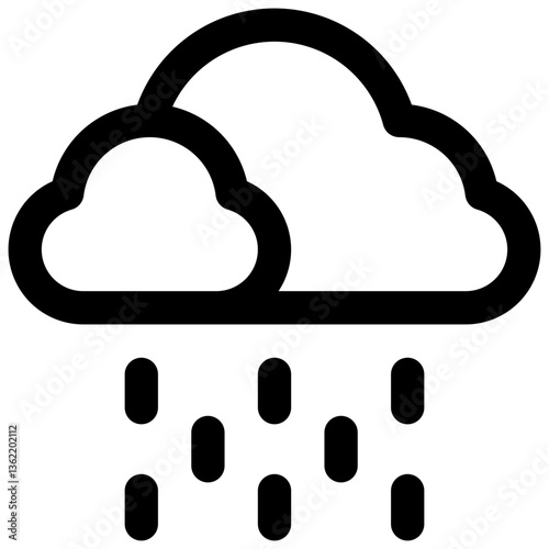 Rain. Editable stroke vector icon.