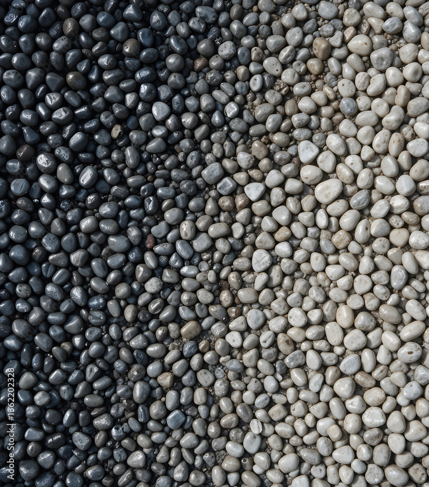 An Overhead View of Tiny Pebbles Arranged in a Gradient of Colors An Overhead View of Tiny Pebbles Arranged in a Gradient of Colors