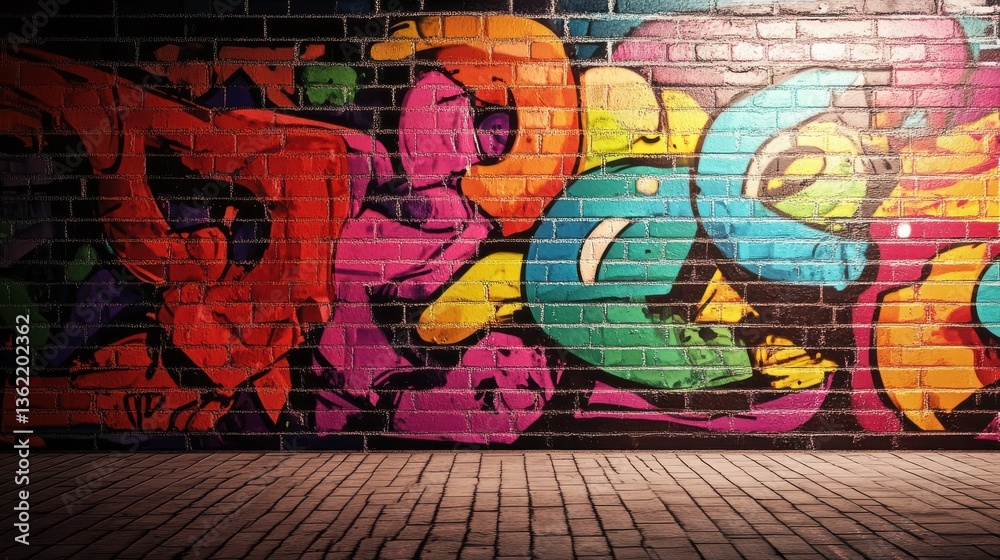 Naklejka premium graffiti wall abstract background, Generative Ai not real photo, idea for artistic pop art background backdrop illustration