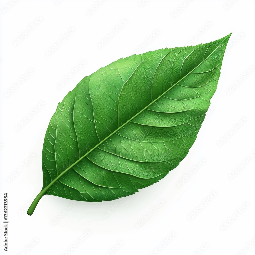 Obraz premium Green leaf, isolated on white background