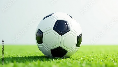 New pristine football against pure white backdrop, football, perfect condition