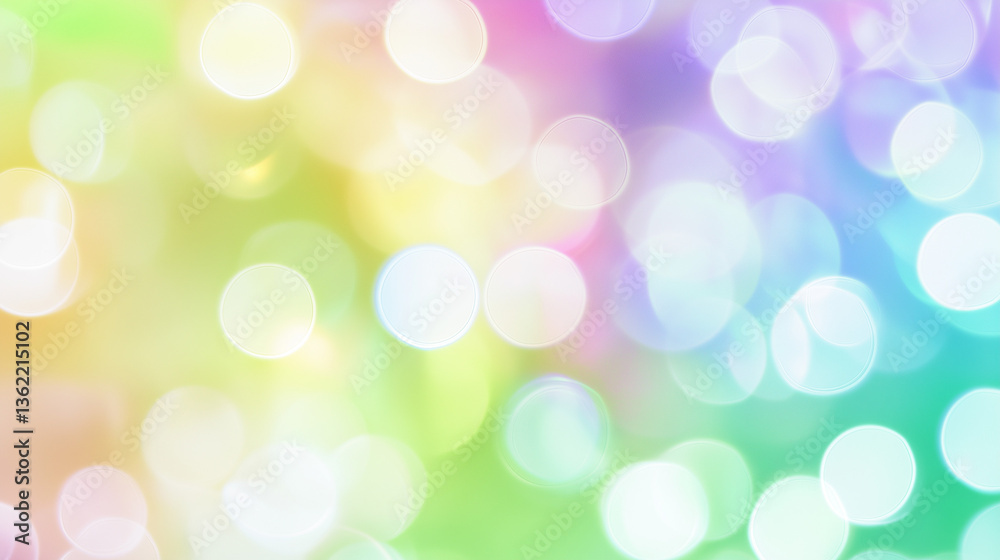 Bright Pastel Bokeh Background With Soft Rainbow Hues Bright Pastel Bokeh Background With Soft Rainbow Hues