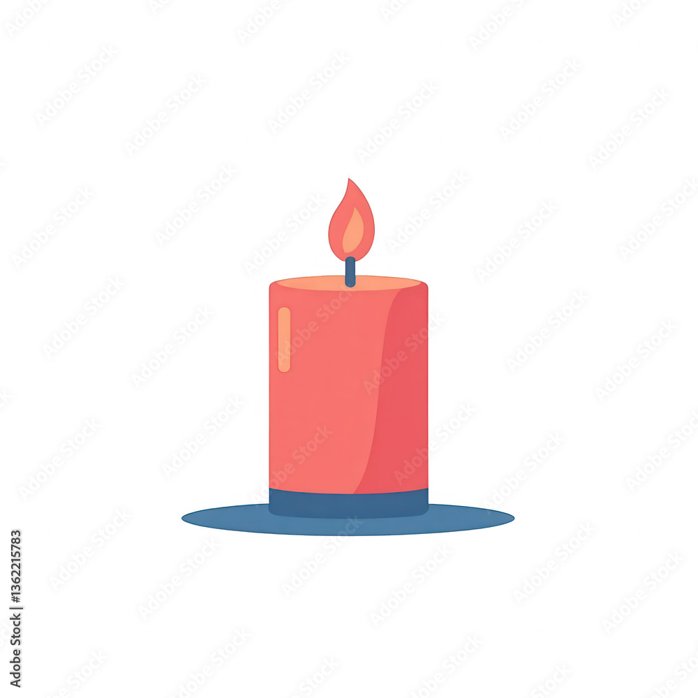 A vibrant red candle with a soft flame, sitting on a small base, perfect for creating a cozy atmosphere. Ideal for relaxation and mindfulness in any setting. A vibrant red candle with a soft flame, sitting on a small base, perfect for creating a cozy atmosphere. Ideal for relaxation and mindfulness in any setting.