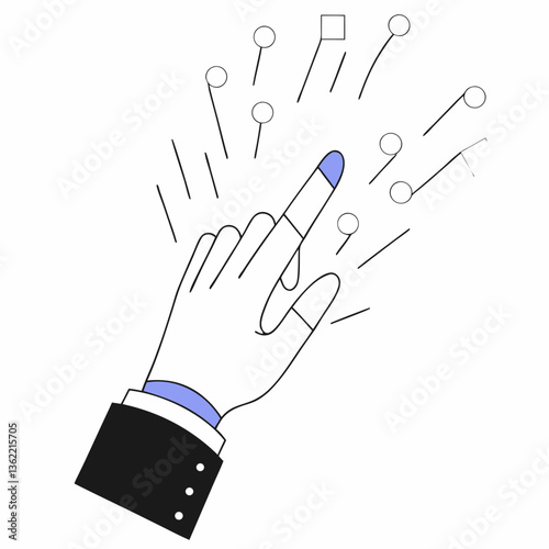 Hacker Hand Vector - Cyber Theft Digital Illustration