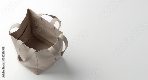 Wallpaper Mural Beige Leather Tote Bag: Minimalist Design, Spacious Interior Torontodigital.ca